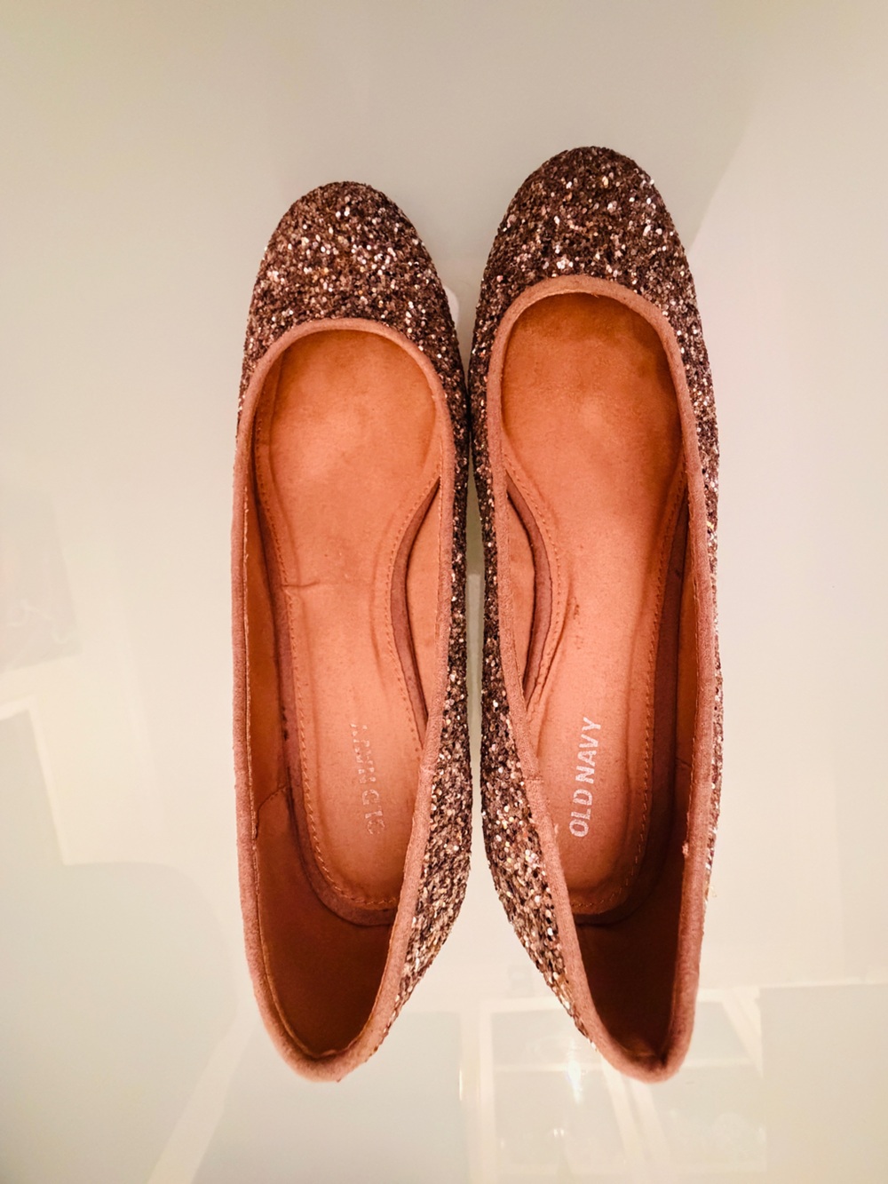Old Navy Women's Silver Glitter Block Heels